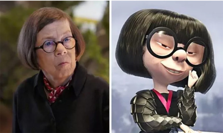 Cool photo looks like her awesome incredible cartoon! Linda Hunt ...